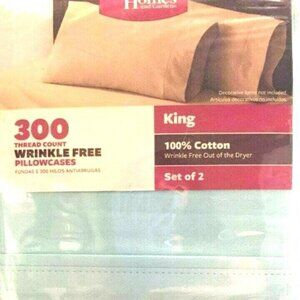 BHG 2 King Pillowcases Aqua Reef #300TC 300 Thread Ct 1 Zippered Bag New